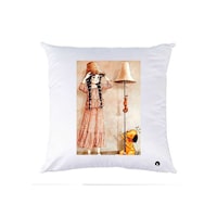 Picture of RKN Lamp Shade Printed Polyester Pillow, White, 40 x 40cm