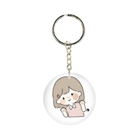 Picture of BP Cartoon Girl Printed Single Sided Keychain, 30mm