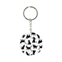 Picture of BP Cats Printed Keychain, Black & White