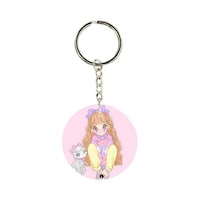 Picture of BP Girl & Cat Printed Double Sided Keychain