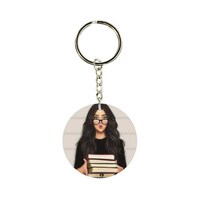 Picture of BP Single Sided Girl & Book Printed Keychain, 30mm