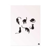 Picture of BP Multiple Cats Printed Mouse Pad, Beige & Black, 8.63 x 7.04inch