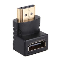 RKN Electronics HD Right Angle HDMI Male To HDMI Female Adapter, Black