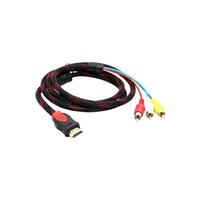 Picture of RKN Electronics HDMI Male To 3-RCA Male Converter Cable, 1.5m, Black & Red