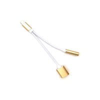 Picture of RKN 2-in-1 Lightning Audio and Charging Cable for Iphone 7, Gold & White