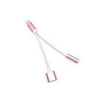 Picture of RKN 2-in-1 Lightning Audio Charging Cable for Iphone 7, Rose Gold & White