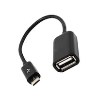 Picture of RKN Micro USB Male to Female OTG Adapter Cable Converter, Black, 10cm