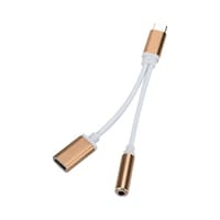 Picture of Voberry Type-C to Type-C Adapter, White and Gold, 3.5mm