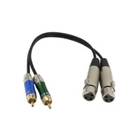 Picture of RKN Electronics Dual XLR Female To Dual RCA Male Audio Cable, 29.5cm, Black