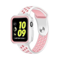 Picture of RKN Replacement Band for Apple Watch Series 1/2/3, 42mm, White and Pink