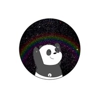 Picture of BP We Bare Bears Rainbow Printed Round Pin Badge