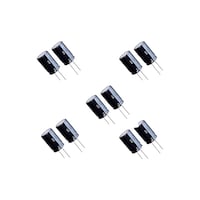 Rkn Electronic 470Uf 25V Capacitors, 10 Pcs, Black & Silver