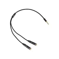 Picture of Rkn Y Splitter Cable 1 Male To 2 Female Microphone Adapter, Gold & Black