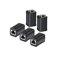 Picture of Benfei Rj45 Female To Female Ethernet Coupler, Black & Silver, Pack Of 5Pcs