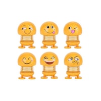 Picture of Rkn Smiley Emoji Bobblehead For Car Decoration Set, Yellow, Pack Of 6Pcs