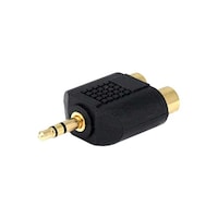 Monoprice 3.5Mm Stereo Plug To Dual Rca Jack Splitter Adapter, Black & Gold