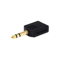 Picture of Monoprice Female To Male Stereo Jack Splitter Adaptor, 6.35Mm, Black