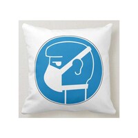 Picture of 1st Piece Side Face Mask Sign Printed Decorative Cushion, White, 40 X 40Cm
