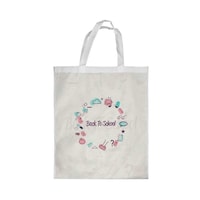 Picture of Rkn Back To School Printed Shopping Bag, White Small 25 X 20 Cm