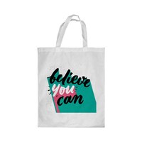 Picture of Rkn Believe You Can Printed Shopping Bag, White Small 25 X 20 Cm