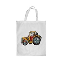Picture of Rkn Car Agricultural Printed Shopping Bag, White Small 25 X 20 Cm