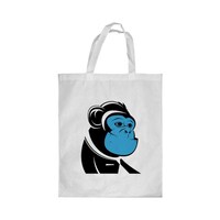Picture of Rkn Cartoon Monkey Printed Shopping Bag, White Small 25 X 20 Cm