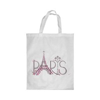 Picture of Rkn Paris Eiffel Tower Printed Shopping Bag, White Small 25 X 20 Cm