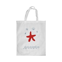 Rkn Sea Star Printed Shopping Bag, White Small 25 X 20 Cm