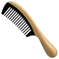 Simgin Handmade Wide Tooth Buffalo Horn Wooden Comb, 8.25inch