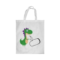 Picture of Rkn Cartoon Dinosaur Printed Shopping Bag, White Small 25 X 20 Cm, RKN16229