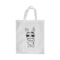 Picture of Rkn Cartoon Rabbits Printed Shopping Bag, White Small 25 X 20 Cm, RKN16342
