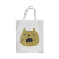 Picture of Rkn Happy Cat Printed Shopping Bag, White Small 25 X 20 Cm, RKN17709