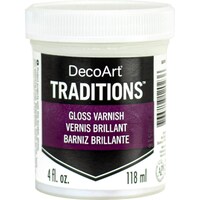 DecoArt Traditions Gloss Varnish Paint, Clear, 118ml