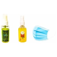 Organic Magic Anti Mosquito Spray, Hand Sanitizer with Mask Combo Set