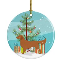 Golden Retriever Merry Christmas Tree Ceramic Ornament, BB2922CO1