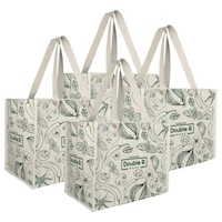 Picture of Double R Bags Canvas Shopping Bags, Green, Pack of 4, Long handle