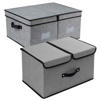 Picture of Double R Bags Foldable Storage Box with Double Open Lid and Handles