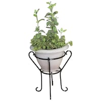 Best India Fabrication Steel Pot Stand, Black