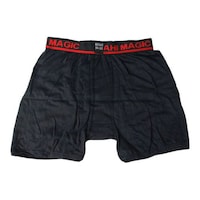 Men's Plain Cotton Trunk Underwear, Black, 80-110 cm