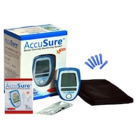 AccuSure Glucose Monitor with 50 Strips Glucometer, Blue