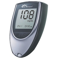 Picture of Dr. Morepen Gluco One Meter with 25 Glucometer Strips, BG03, Black and Grey