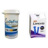 Picture of SD CodeFree Health Care Blood Glucose Strips and Lancets
