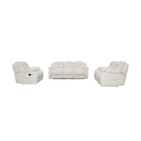 Royal Furniture 7 Seater Leather Recliner Sofa Set, JB31 White, GC853