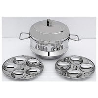Picture of Futensils Stainless Steel Idli Maker/cooker, 2 Plates, 1.200 Kg