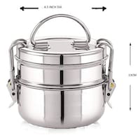 Picture of Futensils Manav Stainless Steel Tiffin Box and Hot Puff Bag,1120ml