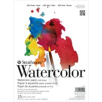 Strathmore Watercolor Paper Pad, Student Grade, 15 Sheets, 11x15", 40 Kg