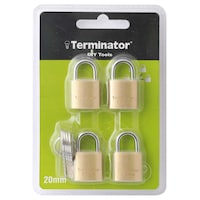 Terminator Brass Pad Locks Set, 4 Pcs, TPLS 20A4