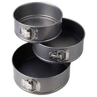 Picture of Hridaan Non-Stick Backing Cake Moulds Pan, Black, Set of 3