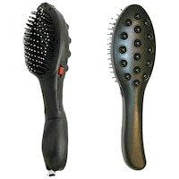 Hridaan Enterprise Magnetic Head Massager Hairbrush, Black, Set of 2