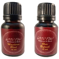 Goodfind Aroma Diffuser Oil, Rose Refresh and Mandarin Blast, 15ml, Pack of 2